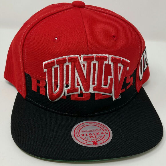 Mitchell & Ness UNLV Rebels Retro Snapback Hat Men NCAA Red Black OSFA Authentic - Picture 1 of 6